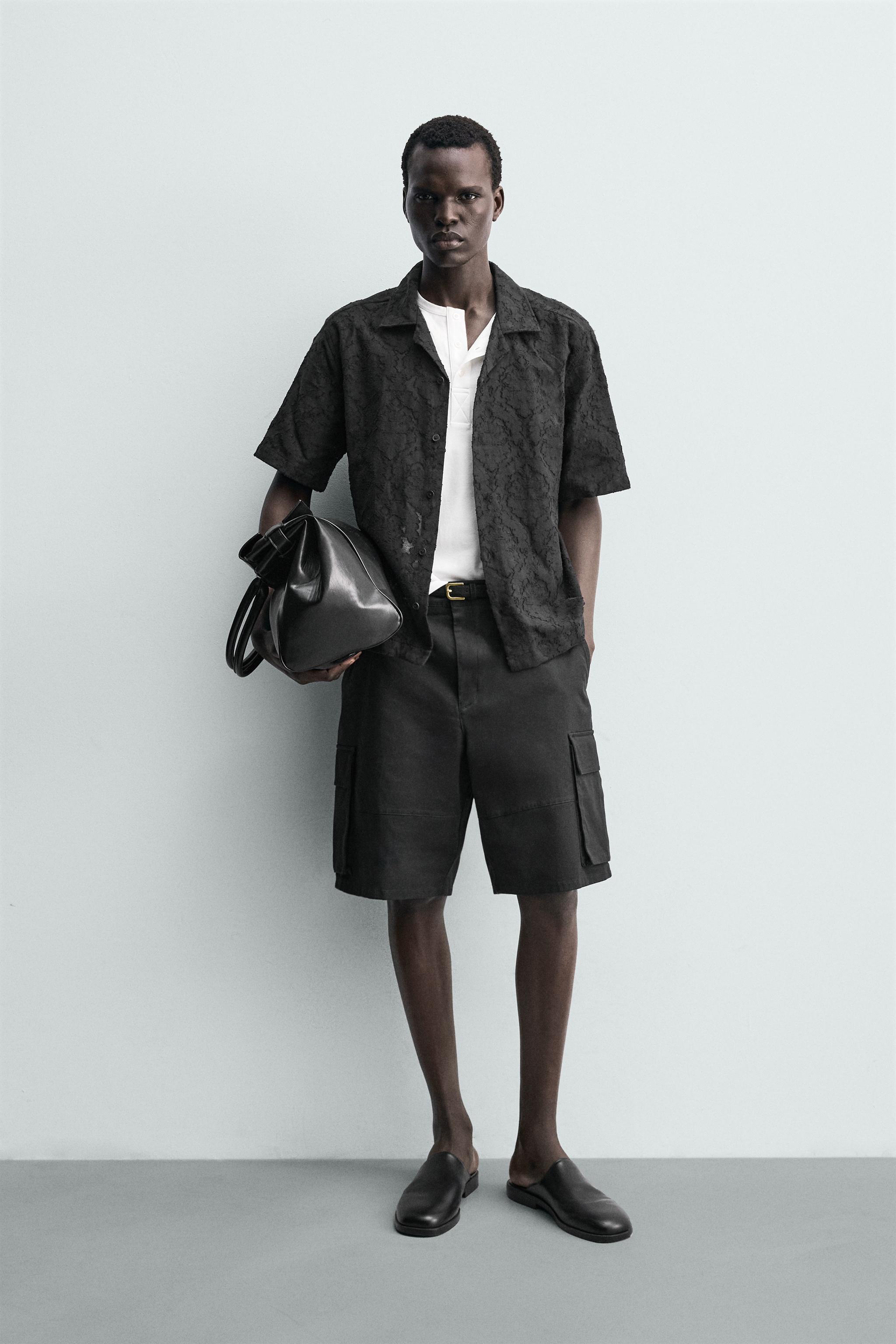 TEXTURED JACQUARD RELAXED FIT SHIRT
